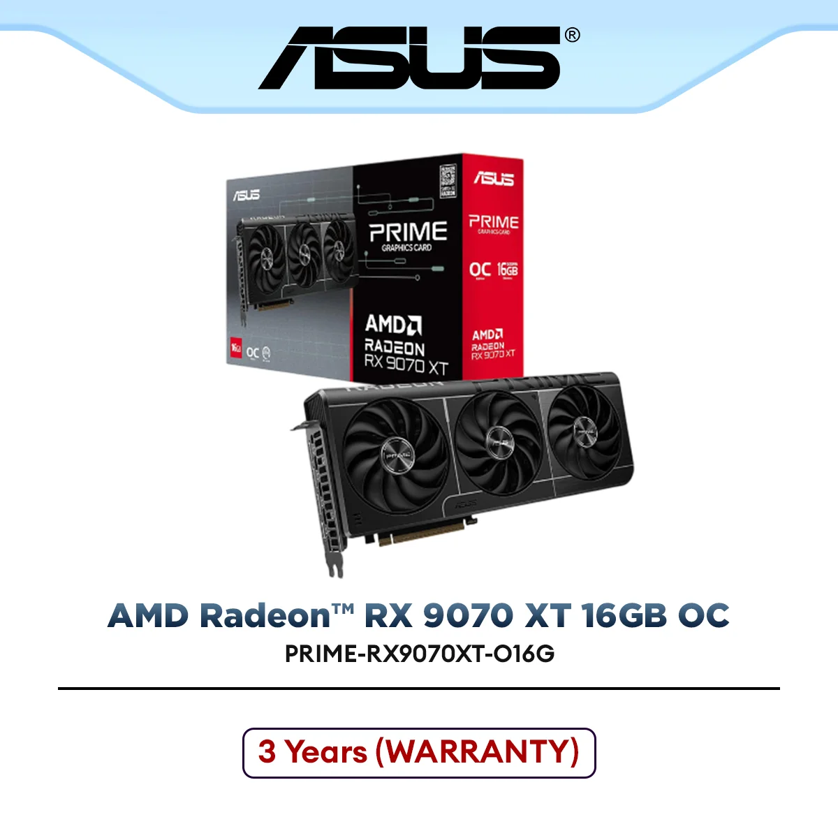 ASUS Prime AMD Radeon RX 9070 XT 16GB GDDR6 Graphics Card | PRIME-RX9070XT-O16G