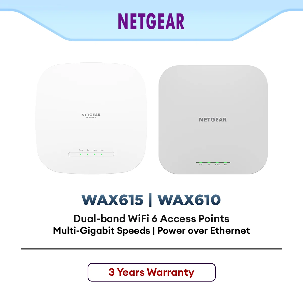 NETGEAR WAX615 | WAX610 WiFi 6 AX1800 Dual-Band Wireless Access Point for Business High-Speed Network