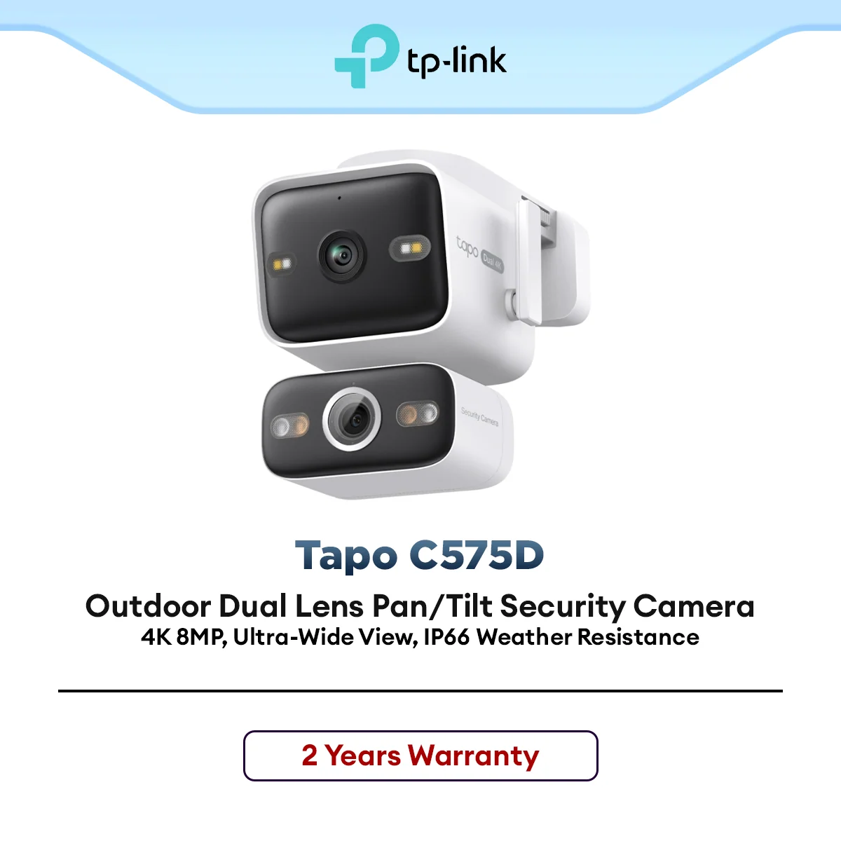 TP-Link Tapo C575D Outdoor Dual Lens WiFi Security Camera 2K QHD AI Detection Color Night Vision for Home CCTV