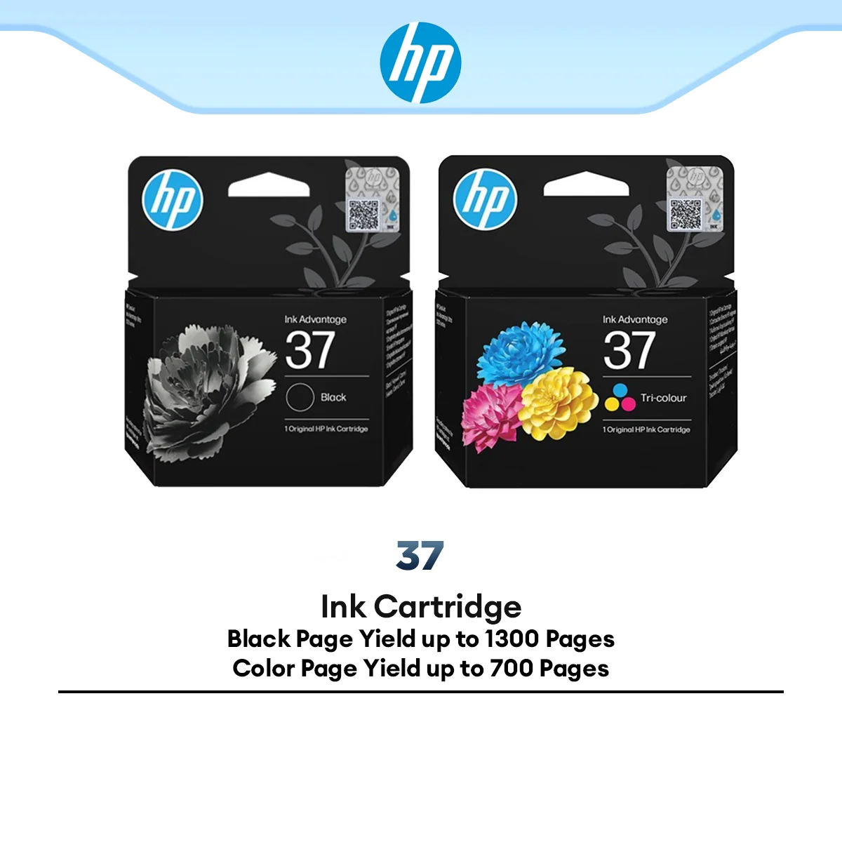 HP 37 Ink Cartridge Black & Tri-Colour Original Inkjet Cartridge Combo for HP DeskJet Printer High Quality Print