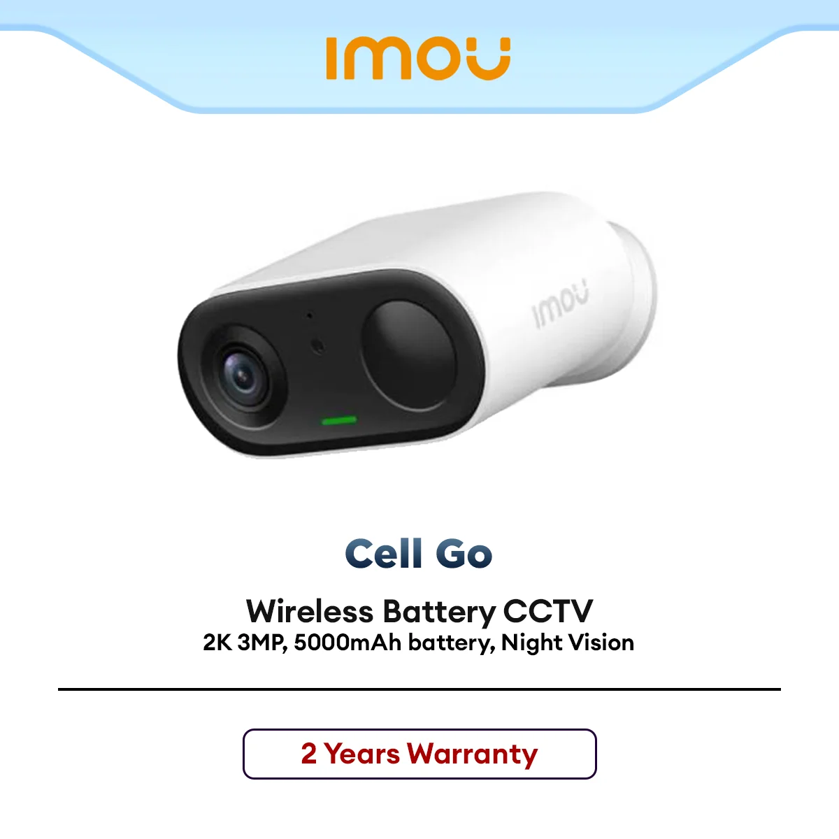IMOU Cell Go 3MP 2K Wireless Battery CCTV Camera Outdoor Indoor WiFi AI Detection Night Vision Two-Way Audio
