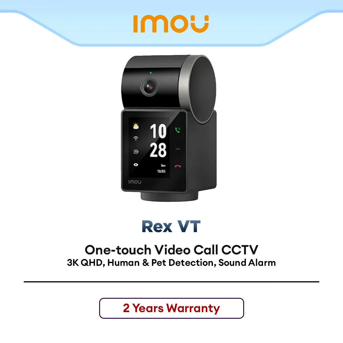 IMOU Rex VT 5MP 3K Indoor WiFi CCTV Camera Video Call Screen Smart Tracking Night Vision Home Security