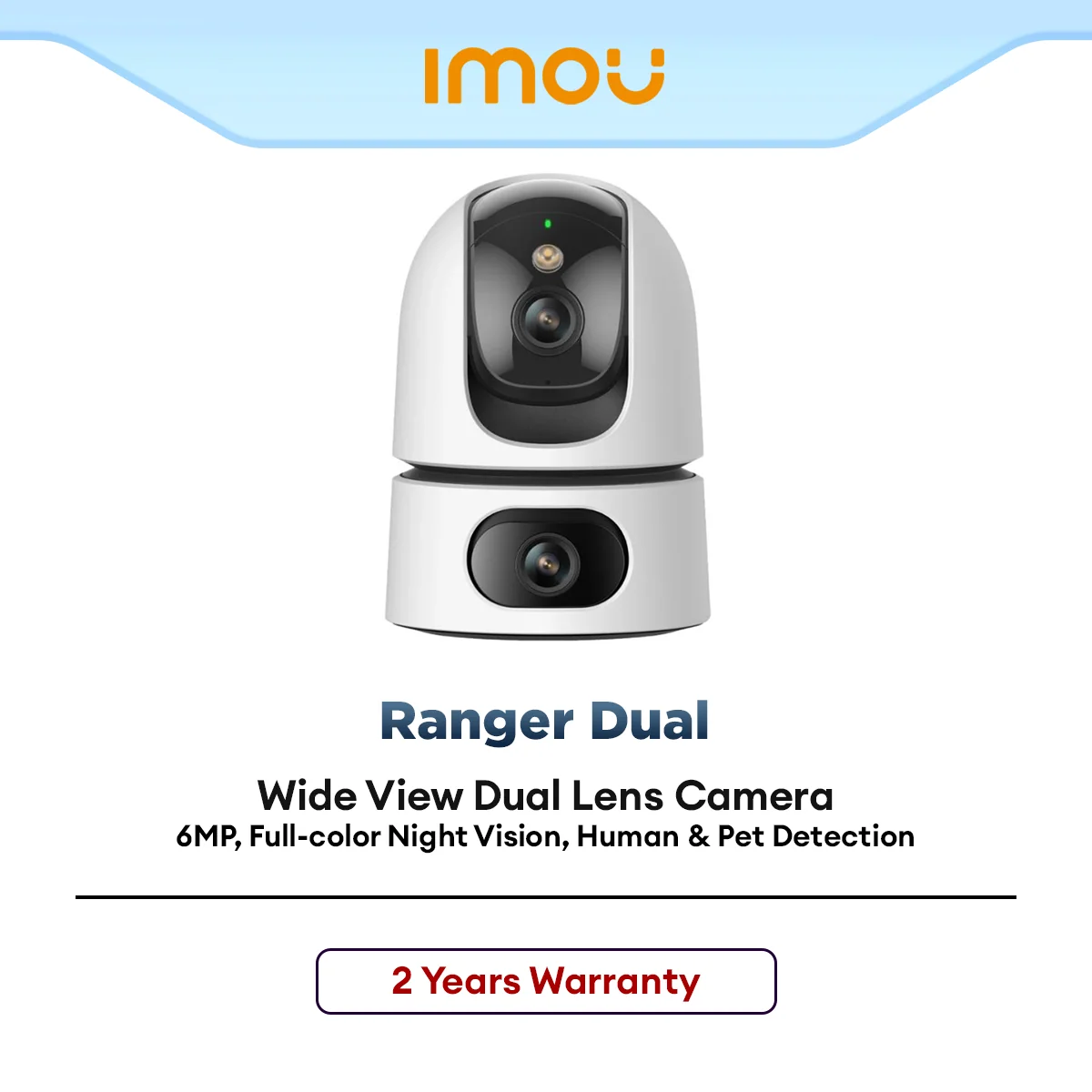 IMOU Ranger Dual Lens Indoor CCTV Camera 6MP (3MP+3MP) Pan Tilt AI Detection WiFi Smart Security 360°