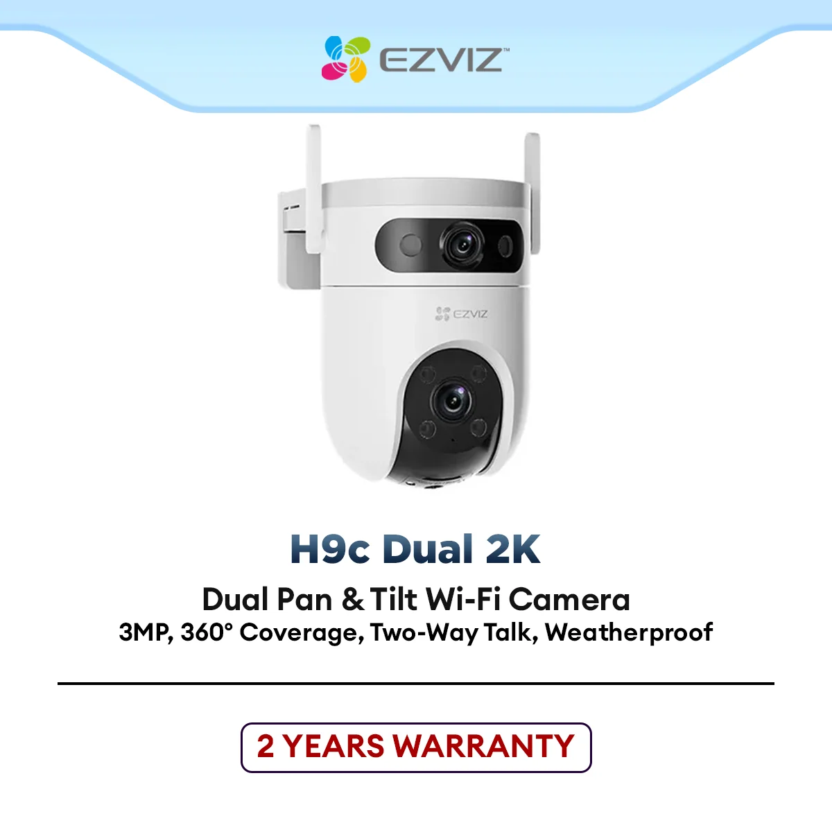 EZVIZ H9c WiFi 2K Dual-Lens Security Camera 3MP + 3MP Outdoor Pan Tilt CCTV Night Vision Smart Tracking