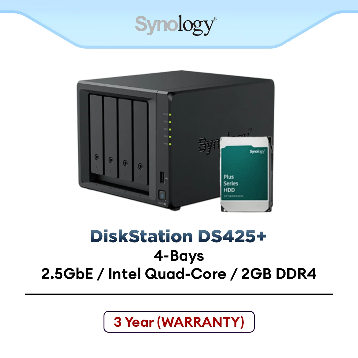 Synology DS425+ 4 Bay DiskStation Nas Storage