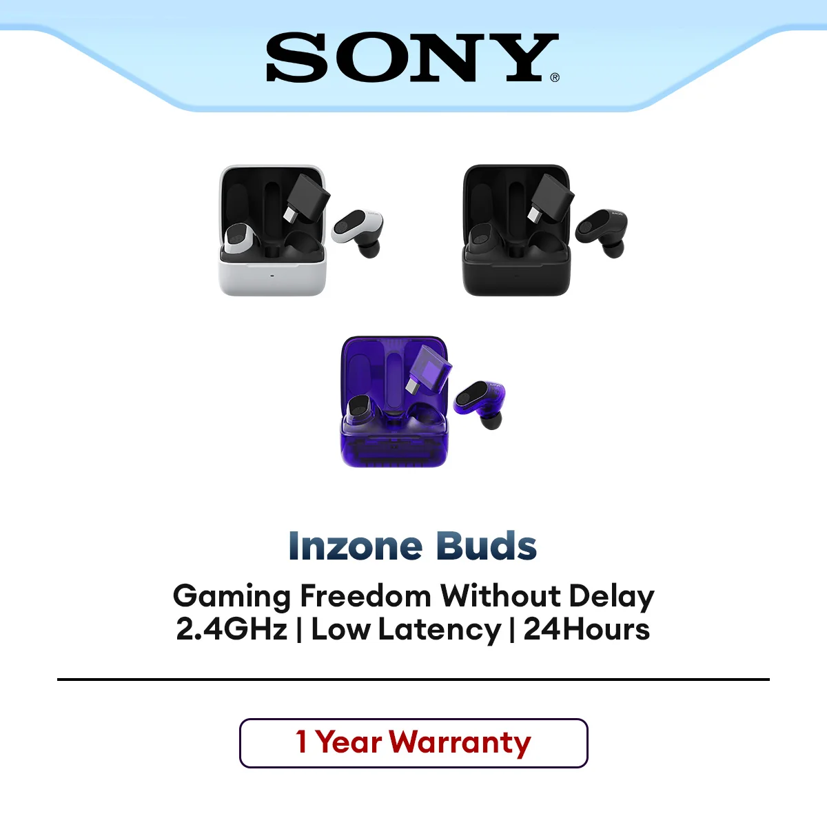 Sony TWS Bluetooth Gaming Earbuds INZONE Buds WF-G700N Low Latency Wireless Earphone