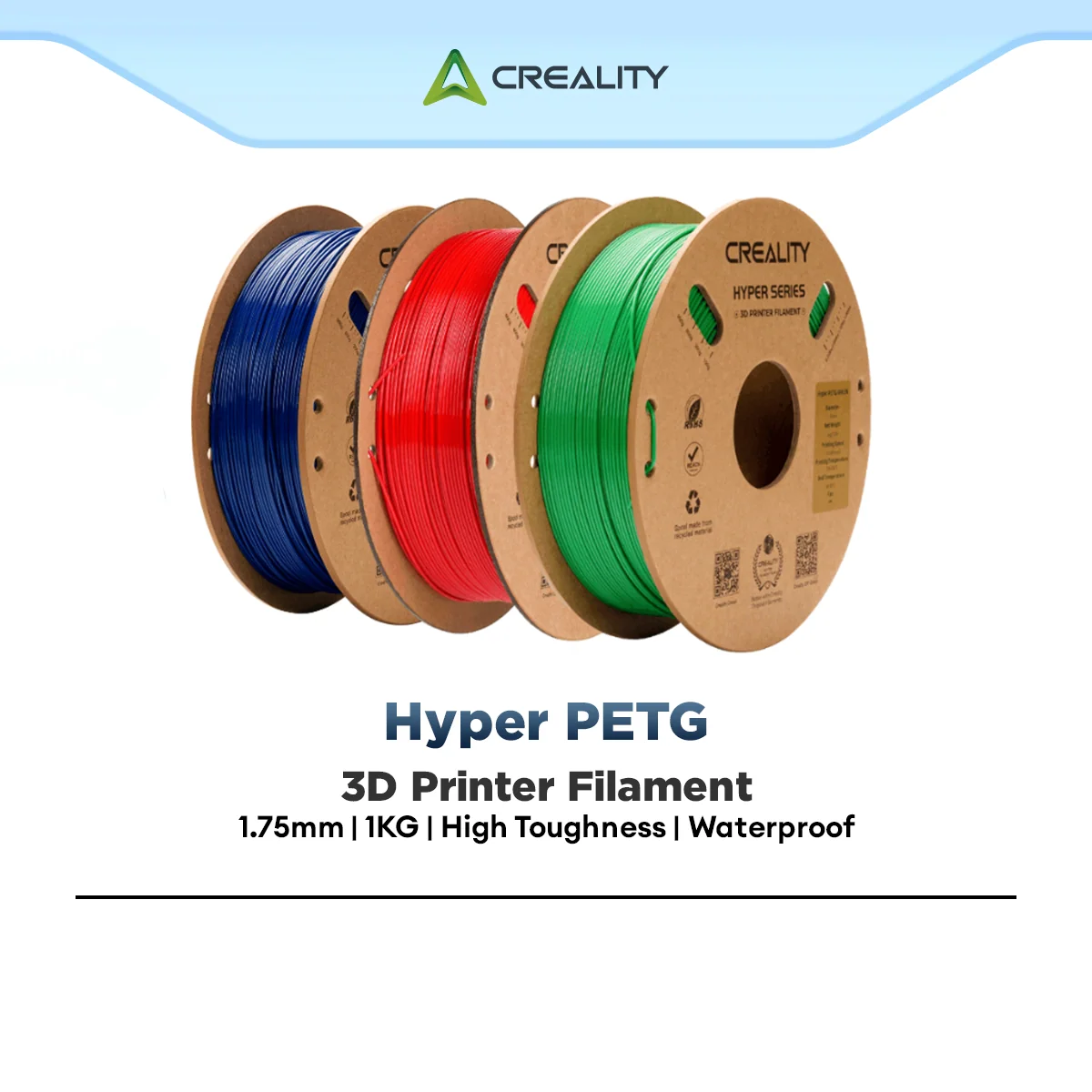 Pre-Order | Creality Hyper PETG Filament 1KG 1.75mm High Speed 3D Printing Strong Durable Smooth Finish Low Warp