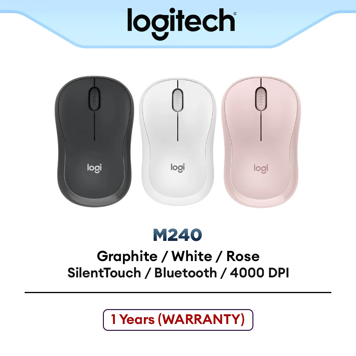 Logitech M240 Silent Bluetooth Mouse | Comfortable | SilentTouch Technology | Bluetooth® Mouse