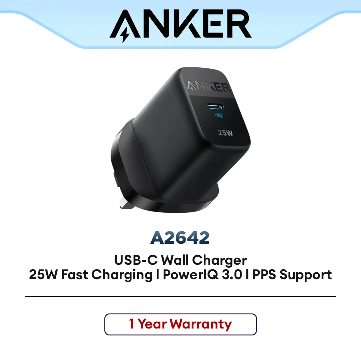 Anker A2642 312 Ace Charger 25W USB C Super Fast Charging 2.0 FPPS Fast Charge