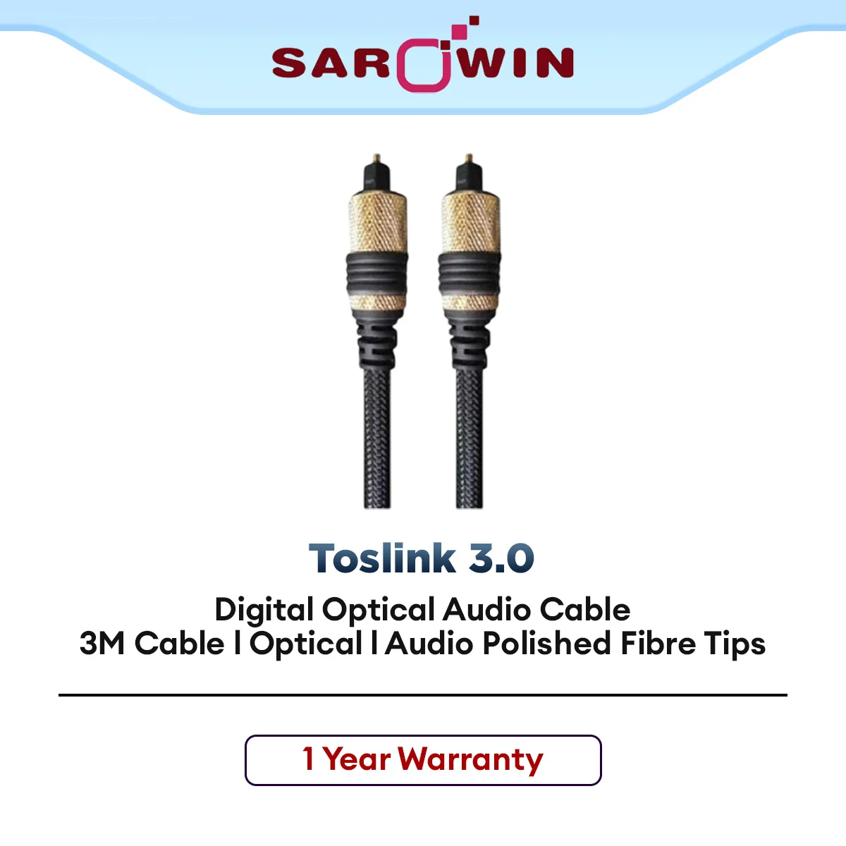 Sarowin Toslink 3.0 3M High Performance Toslink Cable