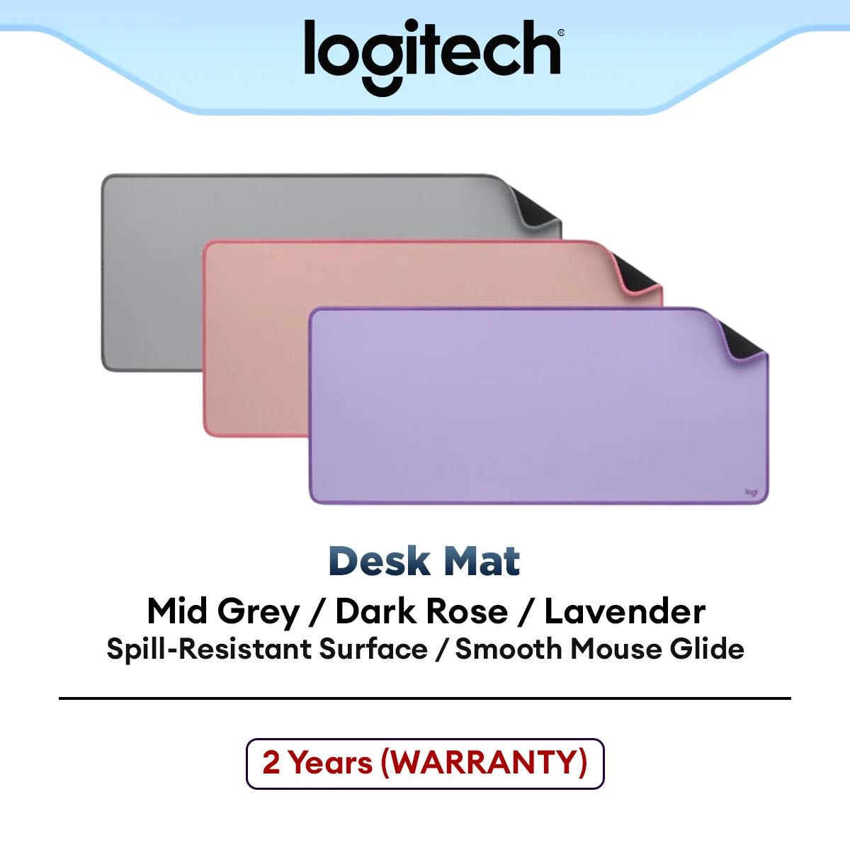 Logitech Desk Mat - Studio Series with Anti-slip Base, Spill-resistant & Durable Design