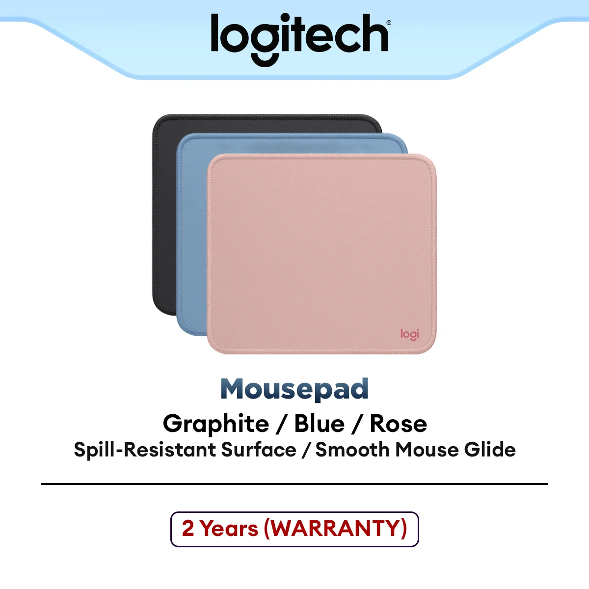 Logitech Mousepad - Studio Series with Anti-slip Base, Spill-resistant & Durable Design
