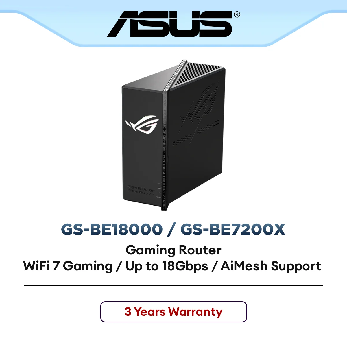 Asus GS-BE18000 ROG Strix Tri-Band | GS-BE7200X ROG Strix Dual-Band Wifi 7 Gaming Router Router