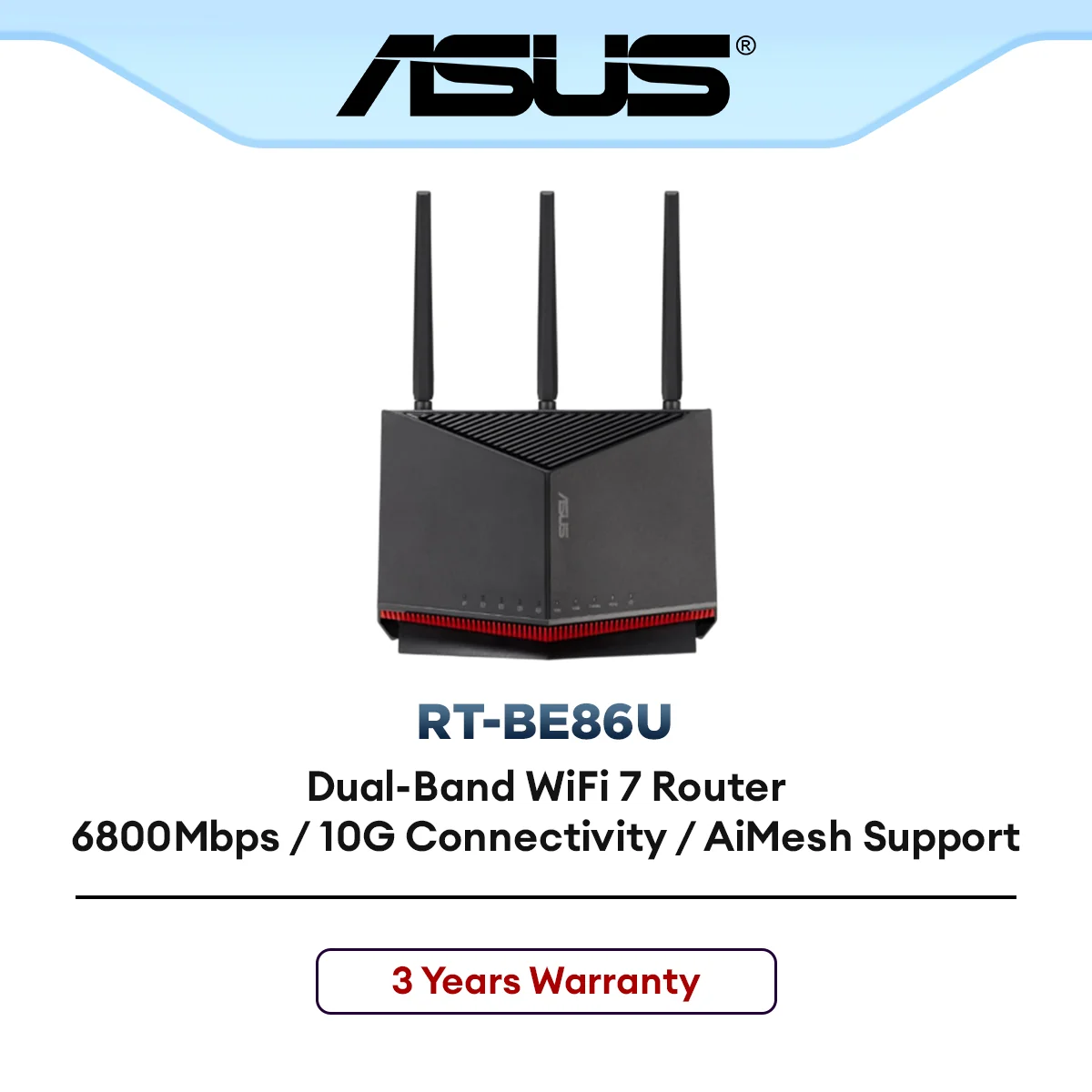 Asus RT-BE86U Extendable BE6800 Dual Band Wifi 7 Router
