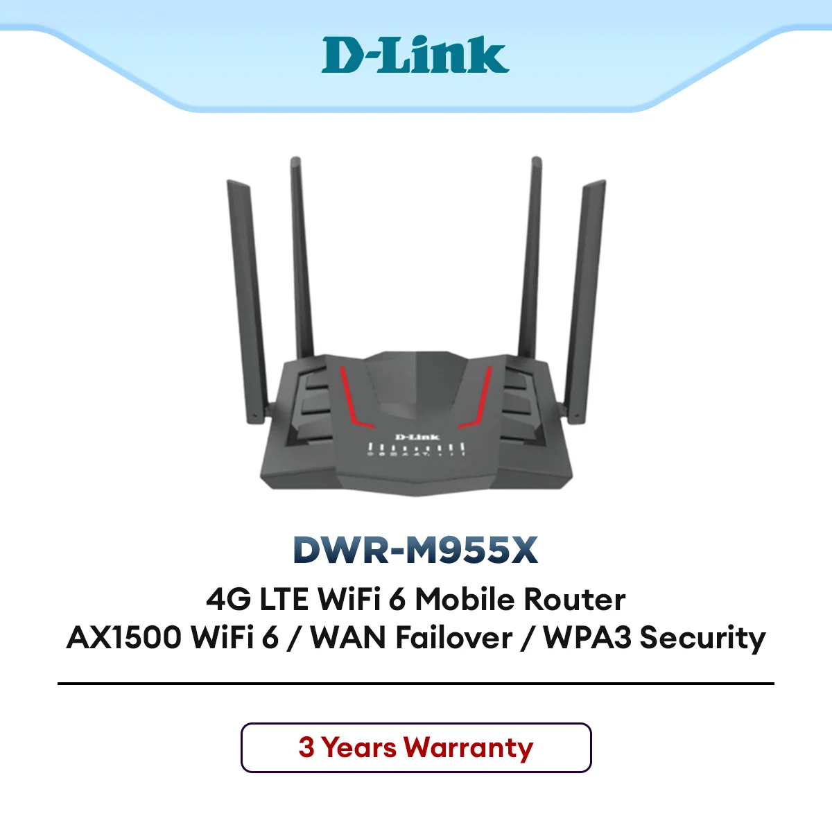 D-Link DWR-M955X Wireless 4G Cat4 LTE WiFi 6 AX1500 Gigabit Mobile Router