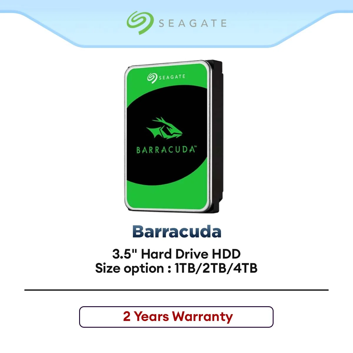 Seagate Barracuda 5400 / 7200 RPM / 64MB / 256MB Cache  3.5" SATA3 HDD ( 1TB / 2TB / 4TB )