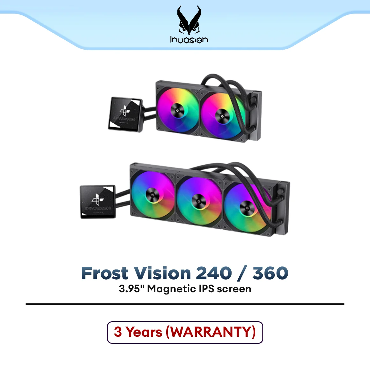 Invasion FROST VISION 240 / 360 Liquid Cooler | Intel & AMD CPU AIO Liquid Cooler (Black)