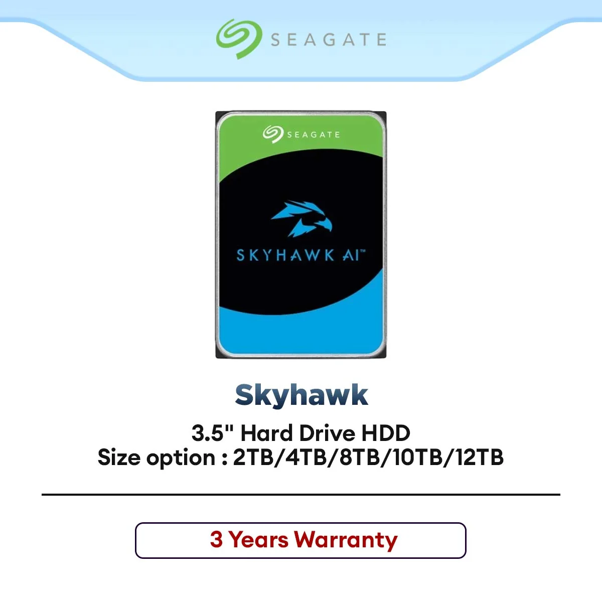 Seagate Skyhawk CCTV Hard Disk 3.5" HDD Surveillance Hard Drive SATA 6Gb/s 5900RPM (2TB/4TB/8TB)