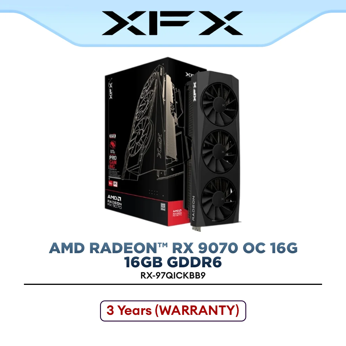 XFX Quicksilver AMD Radeon RX 9070 OC 16GB GDDR6 Graphics Card | RX-97QICKBB9