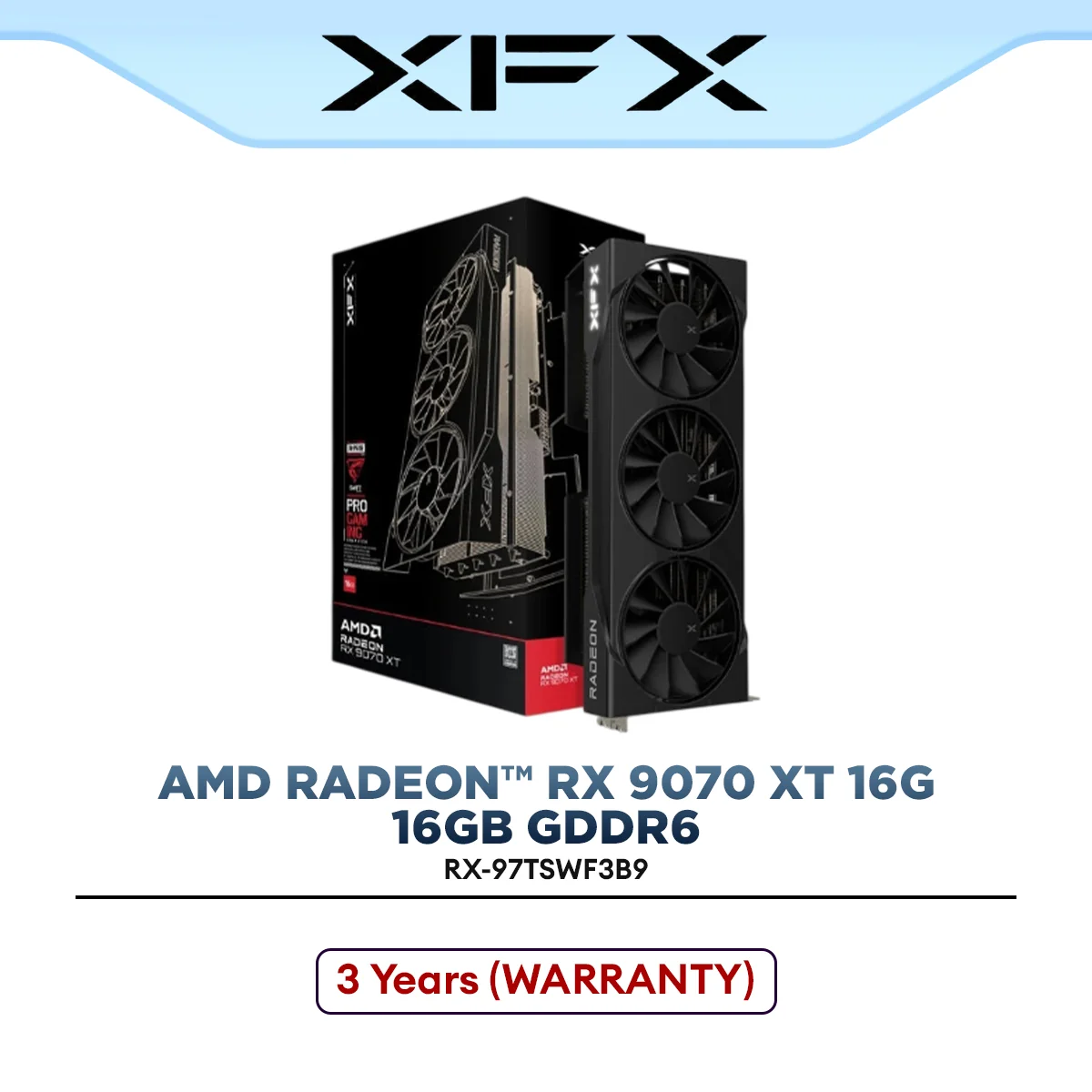 XFX Swift AMD Radeon RX 9070 XT 16GB GDDR6 Graphics Card | RX-97TSWF3B9