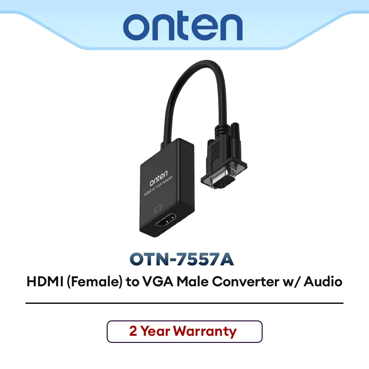 ONTEN 7557A HDMI (Female) to VGA Male Converter 1080P 60Hz VGA Adapter Audio 3.5mm Jack for TV Stick, Raspberry, Laptop