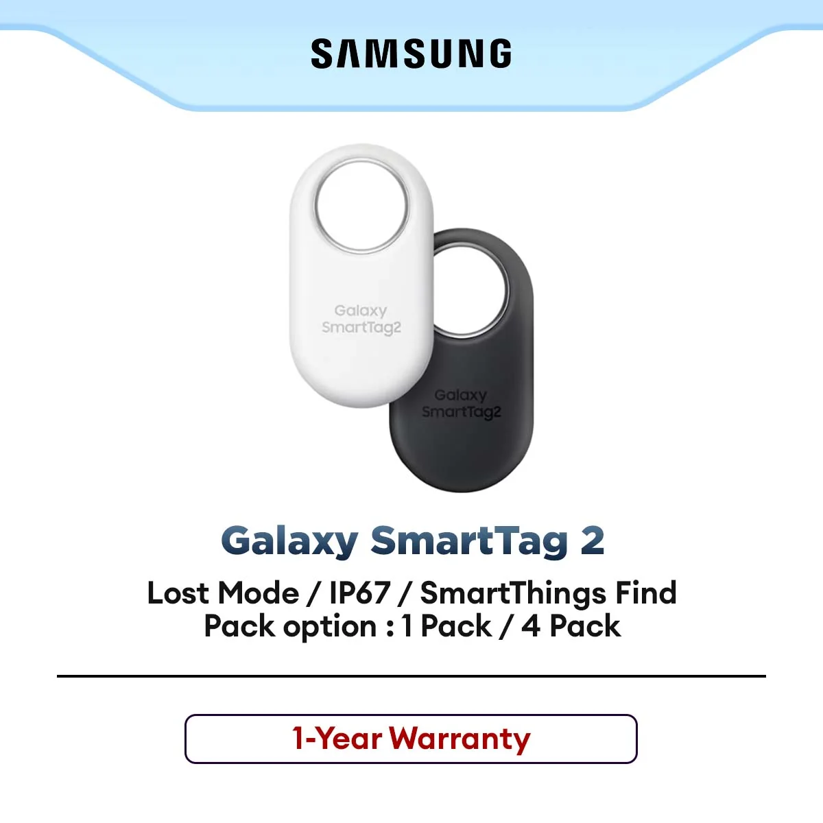Samsung Galaxy SmartTag2 Location GPS Tracker 1pack / 4pack - (Black / White)