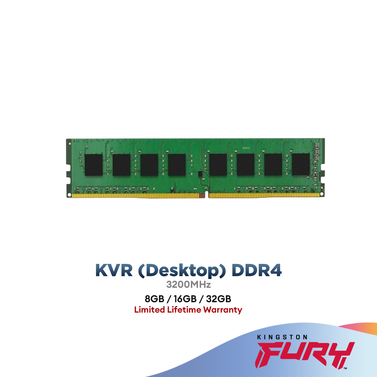 Kingston KVR Desktop (PC) DDR4 3200Mhz Value RAM (8GB / 16GB / 32GB)