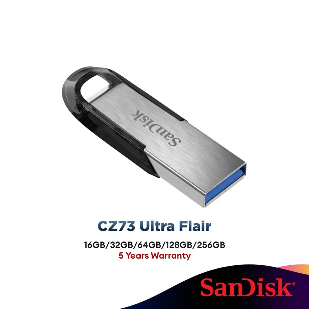SanDisk Ultra Flair CZ73 USB3.0 Flash Drive (32GB / 64GB / 128GB / 256GB)