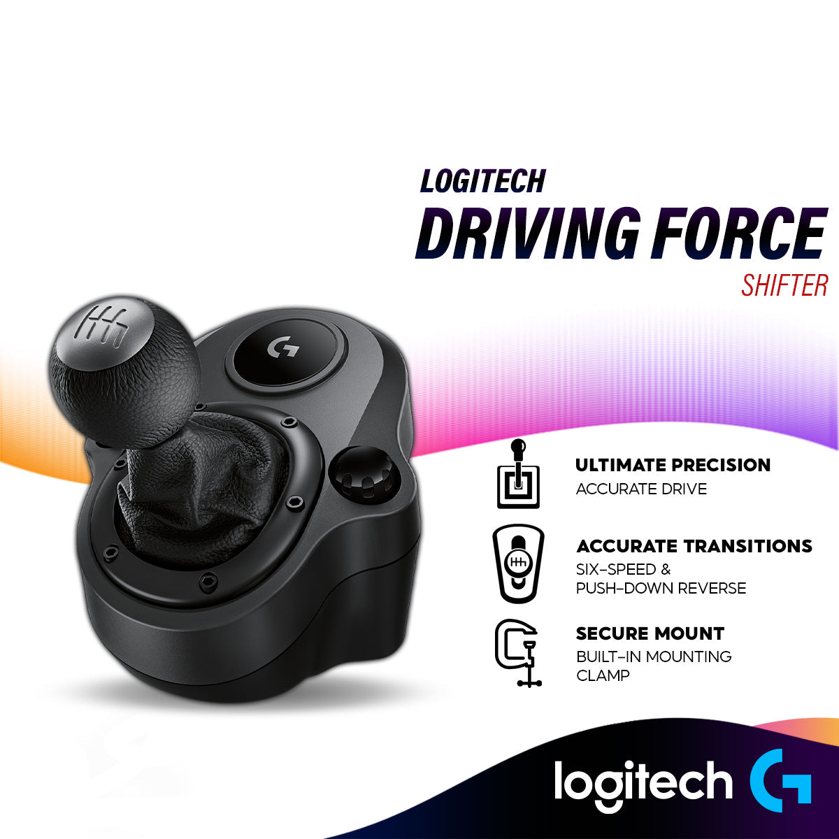 Logitech Driving Force Shifter with Solid Steel Gear Shaft for G923, G29 and G920 Racing Wheels (941-000132)