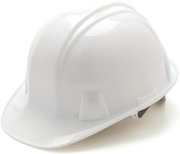 Pyramex Safety White Hard Hat with 4-Point Ratchet Suspension