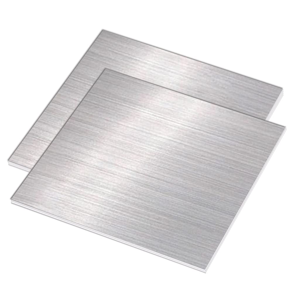 Tynulox 304 Stainless Steel Sheet 22 Gauge 8″x8″ Brushed Finish 2-Pack