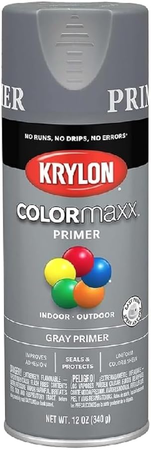 Krylon COLORmaxx Grey Primer Spray Paint 12 oz