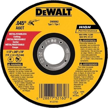 DEWALT 4.5″ Metal Cut-Off Wheel 5-Pack