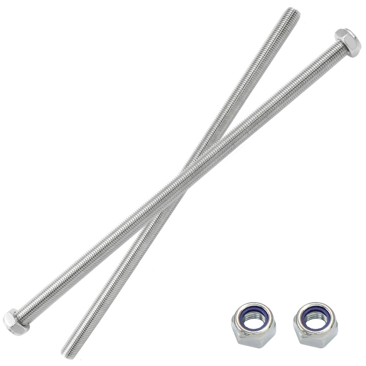 M10 x 250mm Stainless Steel Threaded Rod Fully Threaded 2-Pack