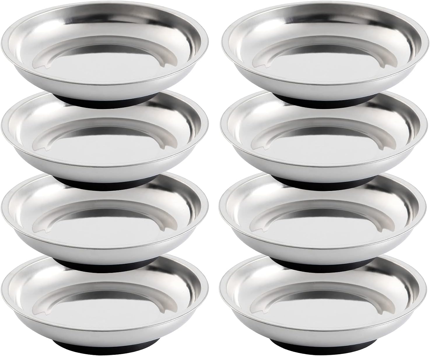 Magnetic Parts Tray Bowl Set 3″ Round Stainless Steel 8-Piece