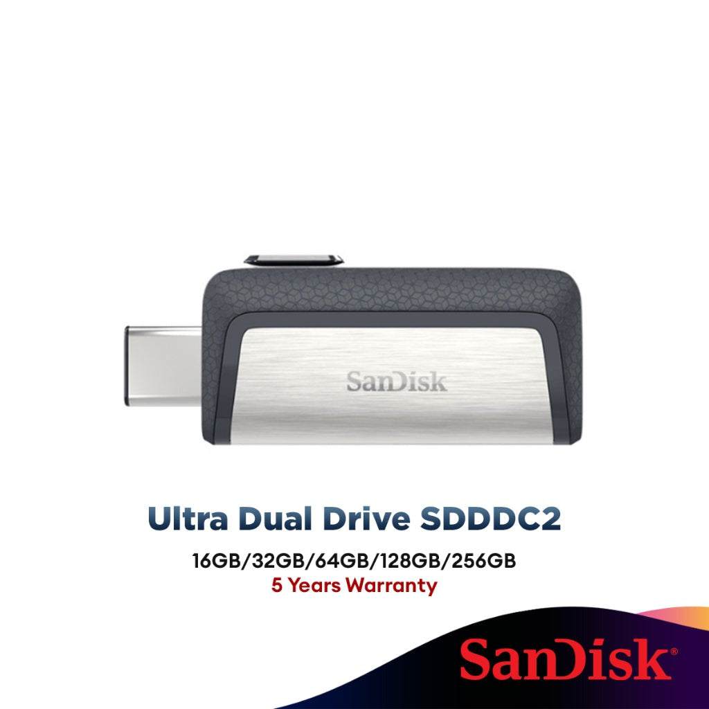 SanDisk Ultra Dual Drive USB 3.1 Type-C OTG SDDDC2 Flash Drive (32GB / 64GB / 128GB / 256GB)