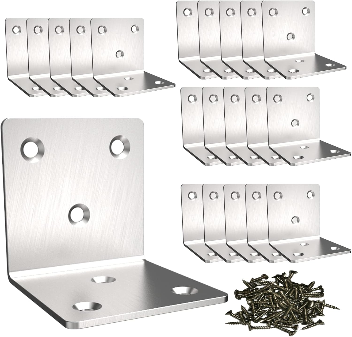 Stainless Steel Heavy Duty L-Shape Angle Corner Bracket 2x2x2″