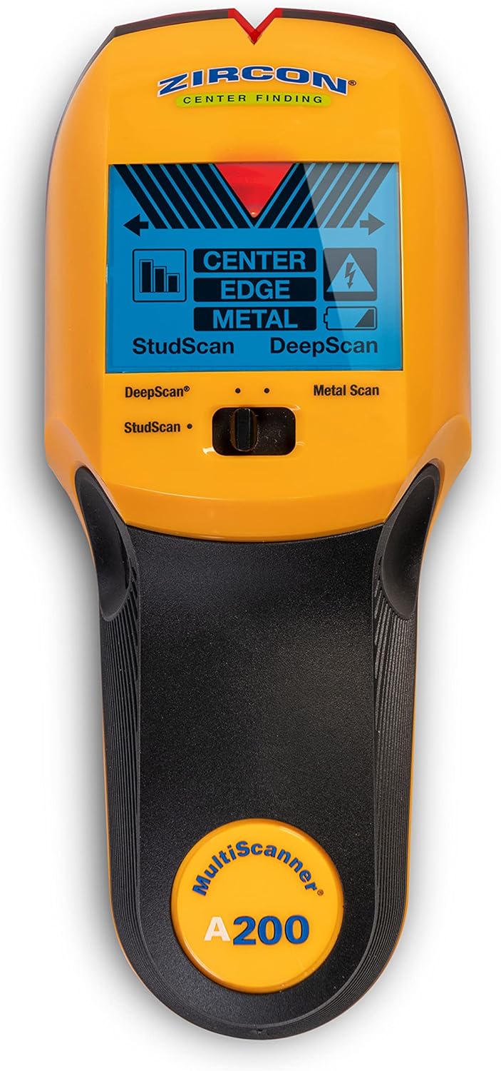 Zircon MultiScanner A200 Electronic Stud Finder with WireWarning Detection