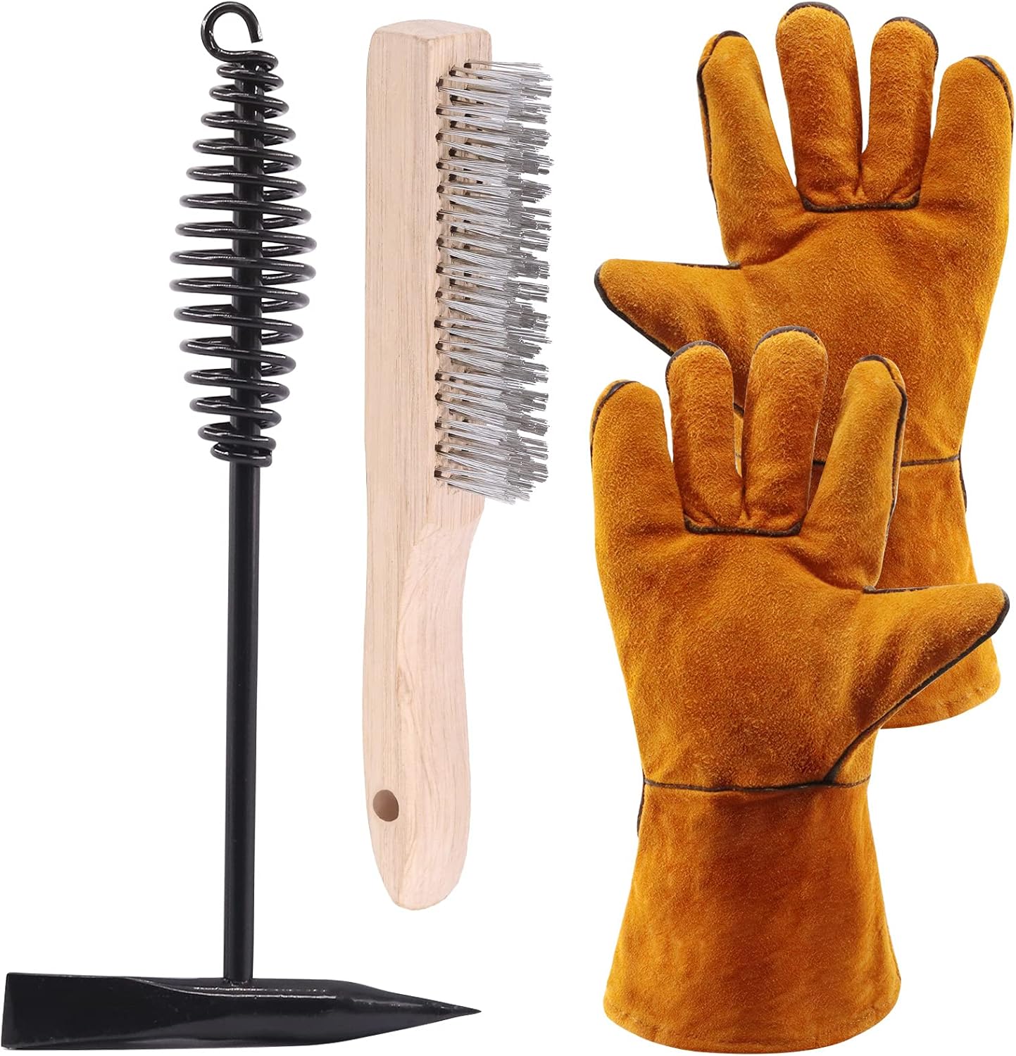 Glarks 4-Piece Chipping Hammer and Wire Brush Set for Welding Slag