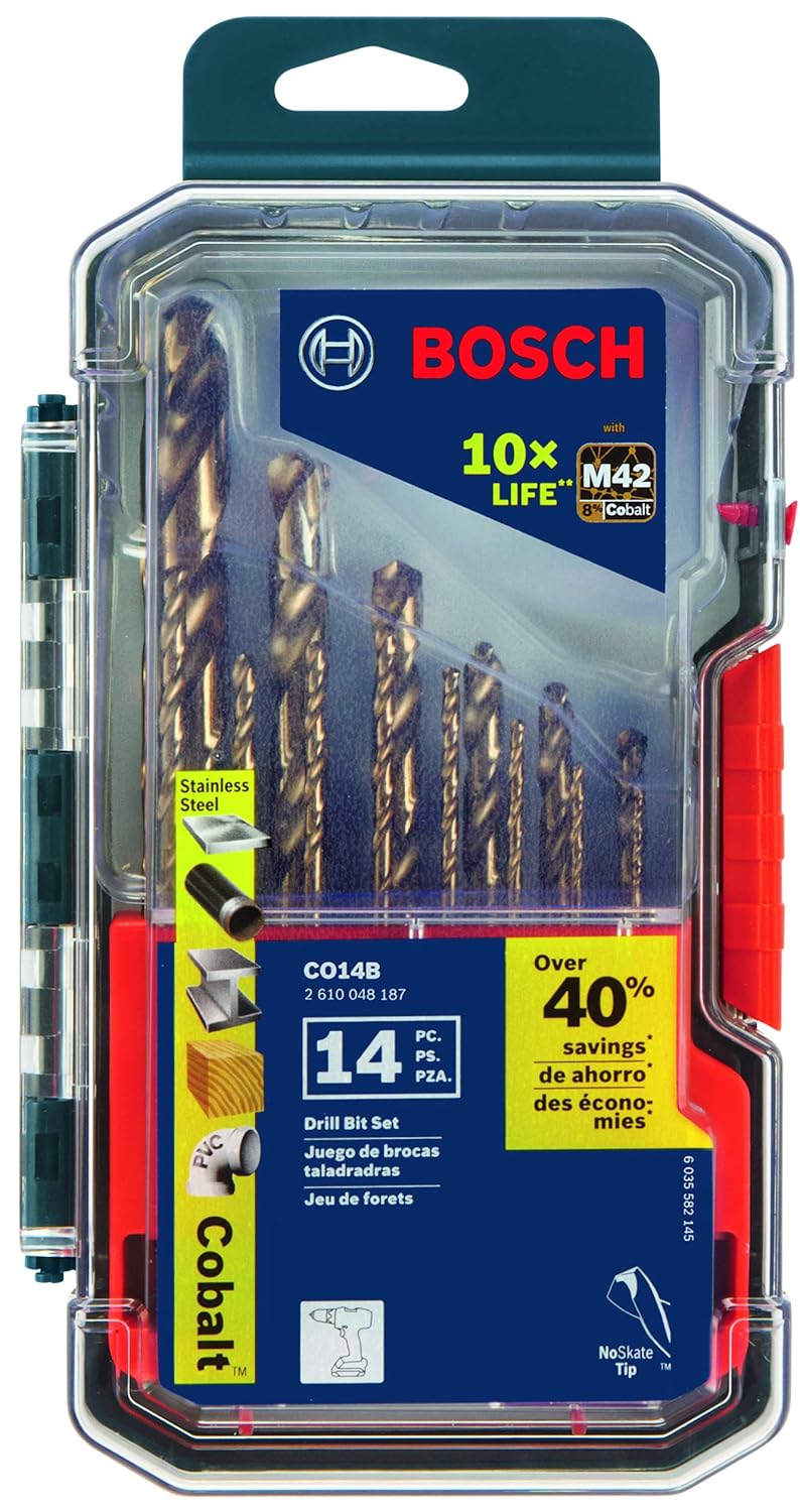Bosch 14-Piece Cobalt M42 Metal Drill Bit Set