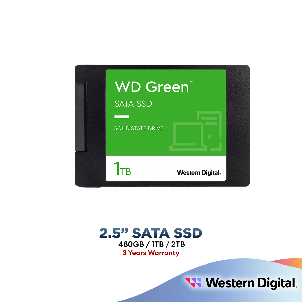 Western Digital WD Green 2.5" SATA III SSD (480GB / 1TB / 2TB) Solid State Drive 3 Years Warranty